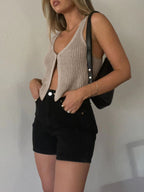 Classic Hook-and-Eye Knit Vest