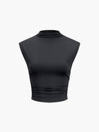 Cap Sleeve Ruched Crop Top