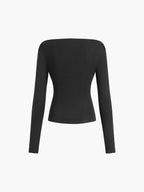 Oblique Off-Shoulder Long Sleeve T-Shirt
