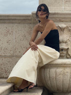 Contrast Color Tube Long Dress