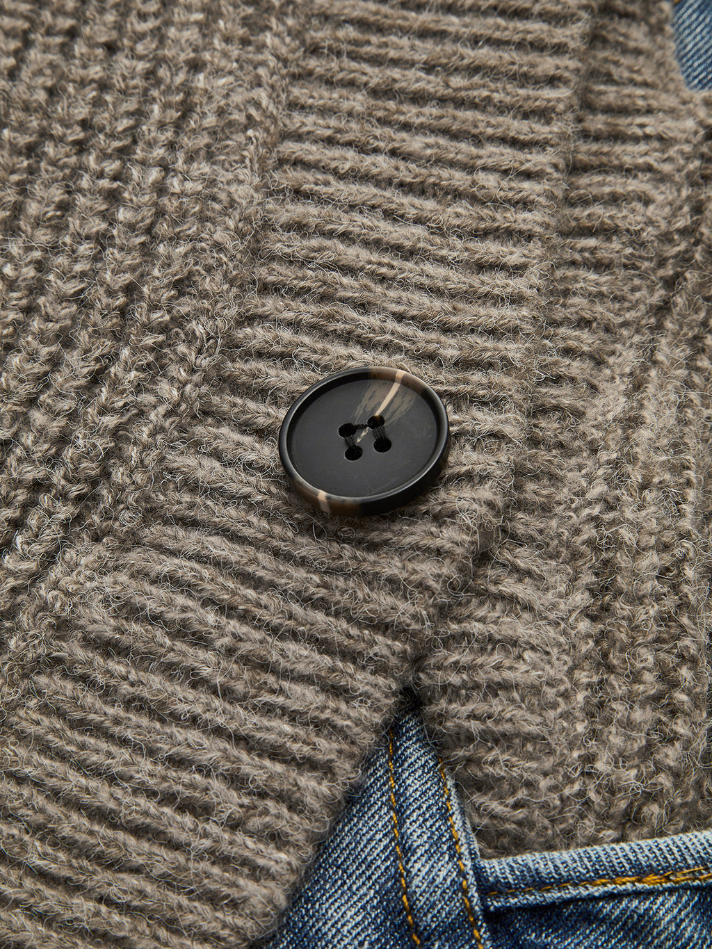 Asymmetrical Patchwork Pockets Cardigan