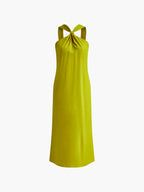 Cross Halter Split Long Dress