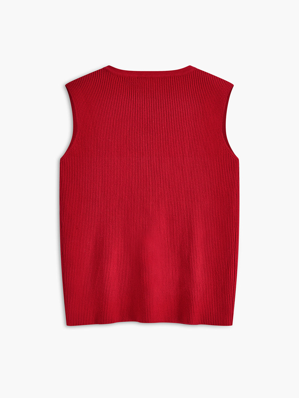 Ribbed Tie Neck Sweater Vest
