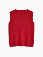 Ribbed Tie Neck Sweater Vest