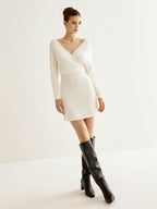 Criss Cross Cinched Sweater Dress