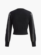 Contrast Binding Cinched Twist Sweater