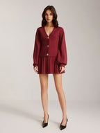 Plain Pleated Sweater Skirt
