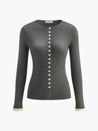 Plain Button Knit Cardigan