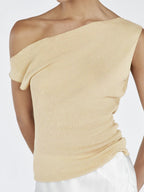 Solid Asymmetrical Neck Sweater Vest