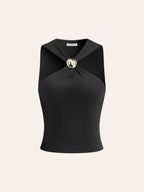 Decor Button Knot-Detail Top