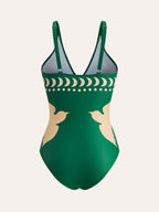 Bird Print Cutout One Piece Swimsuit