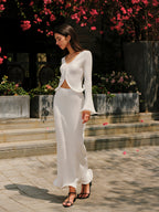 Ruffled Hem Knit Skirt
