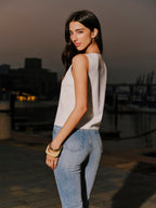 Shell Button Detail Sleeveless Top