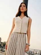 Button Front Sweater Vest