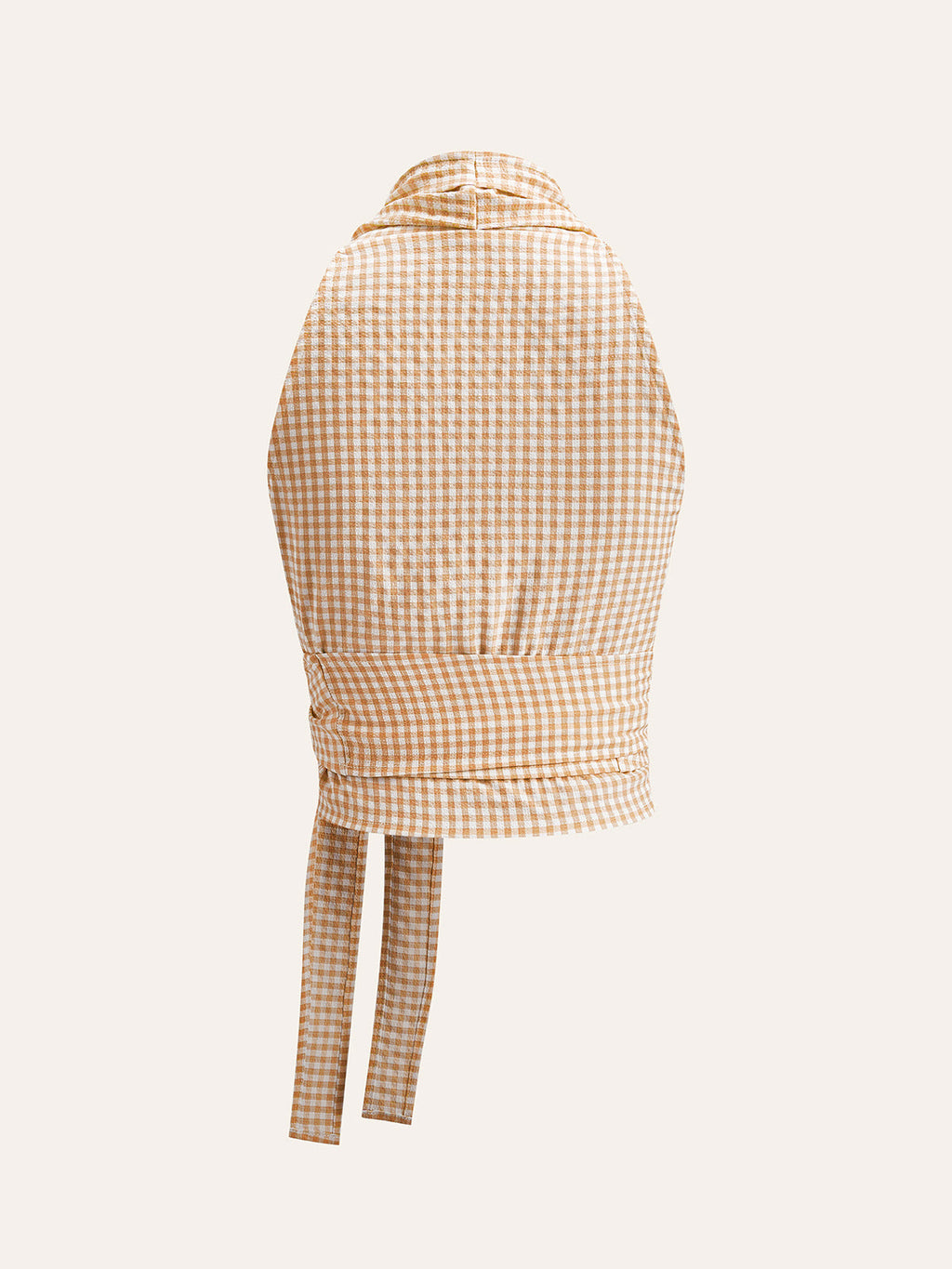Gingham Halter Wrap Top
