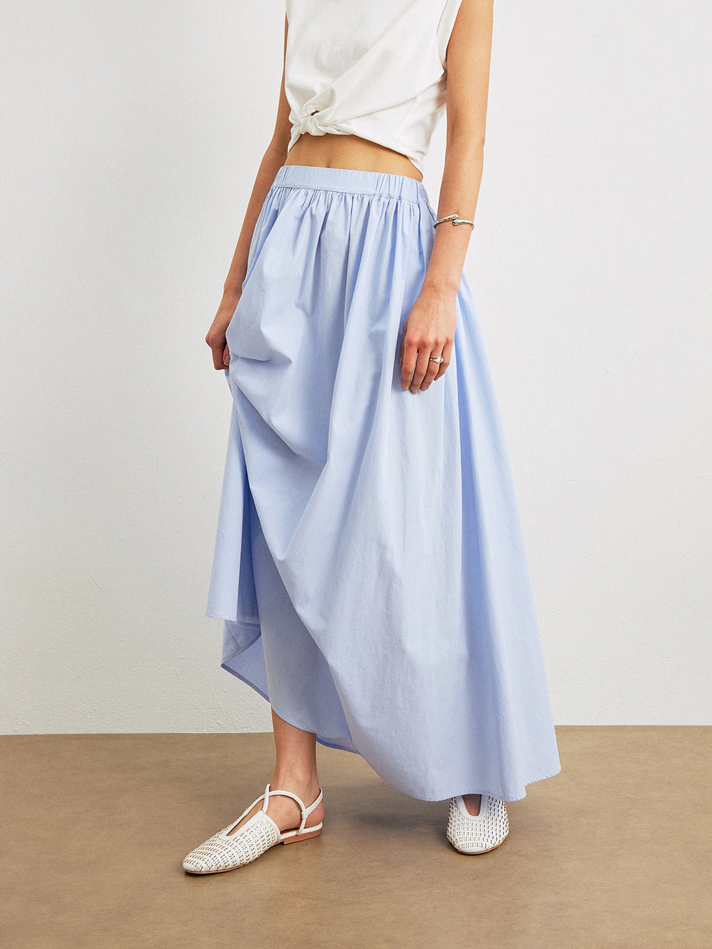 Cotton A-Line Skirt With Pockets