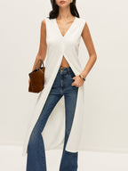 Buttoned V-Neck Cardigan Dress