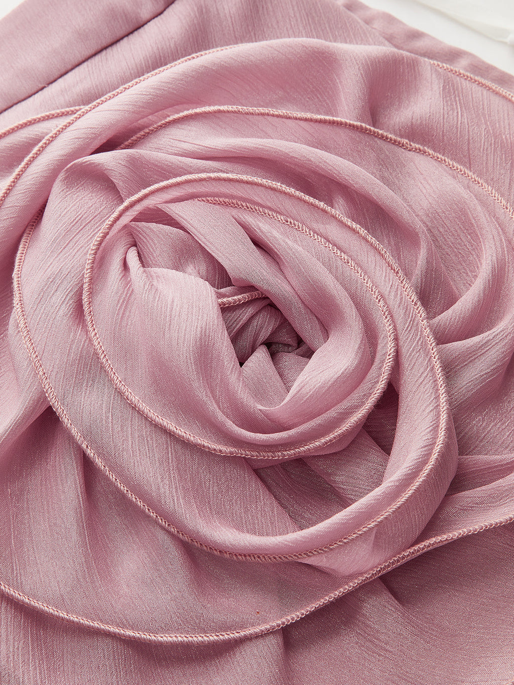 Semi-Sheer Chiffon Draped Skort With 3D Rosette