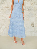 Eyelet Pattern Maxi Skirt