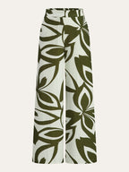 Floral Print Wide-Leg Pants