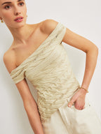 Off-Shoulder Cable Knit Top