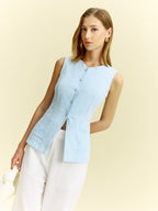 Sleeveless Button-Front Vest