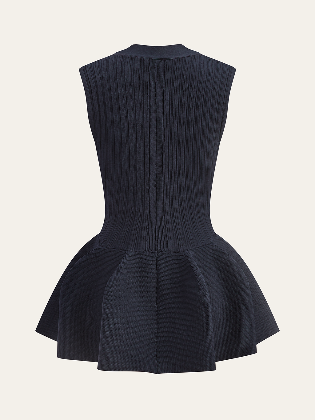 Structured Peplum Button-Up Knit Vest