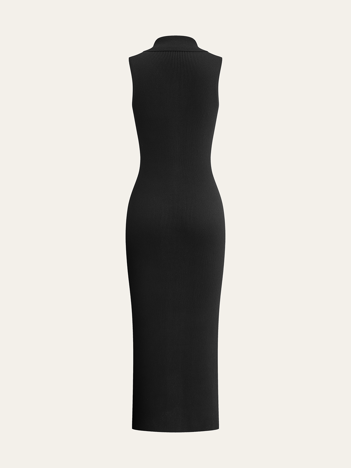 Ribbed Knit Button-Down Midi Dress