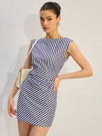 Striped Ruched Mini Dress