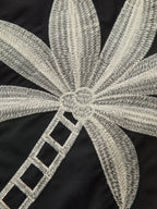 Embroidered High-Waist Wide-Leg Pants