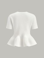 Short-Sleeved Peplum Cardigan