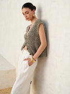 Knit Button-Down Vest