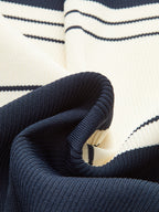 Contrast Color Striped Knit Top