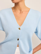 V-Neck Button Knit Cardigan
