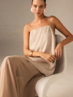2 in 1 Semi-Sheer Chiffon Cami Maxi Dress