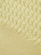 Metal Button Cable Knit Waist-Cinching Vest