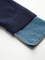Denim Collar Buttoned Sweater