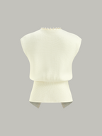 Pearl Decor Cap Sleeve Cardigan