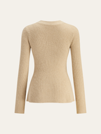 V-Neck Button Ribbed Cardigan