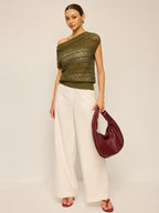 Crochet Knit Off-Shoulder Top