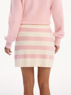 Contrast Striped Knit Mini Skirt
