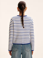 Striped Contrast Trim Knit Cardigan
