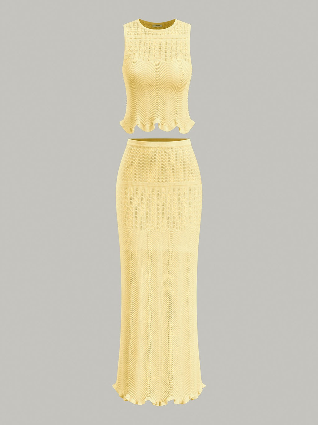 Wave Pattern Sleeveless Knit Top