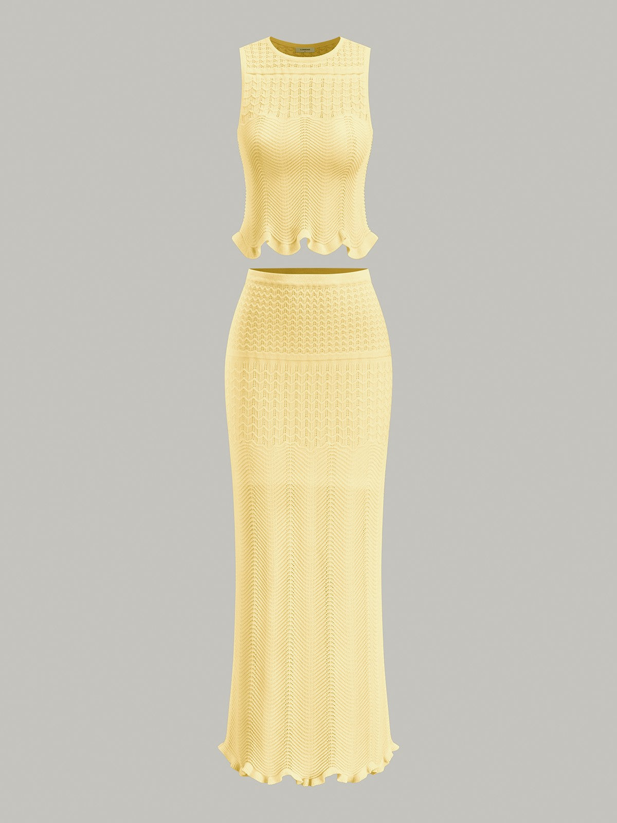Wave Pattern Sleeveless Knit Top