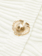 Metal Button Textured Knit Cardigan