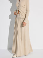 Pleated Wool Blend Sweater Skirt