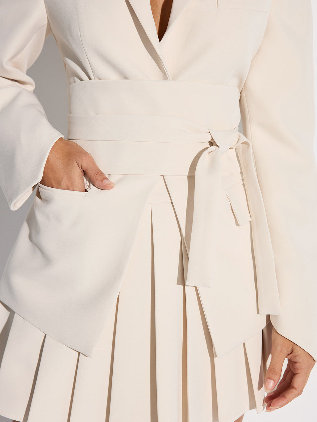 Belted Cinched Waist Blazer