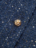 Metallic Button Tweed Jacket
