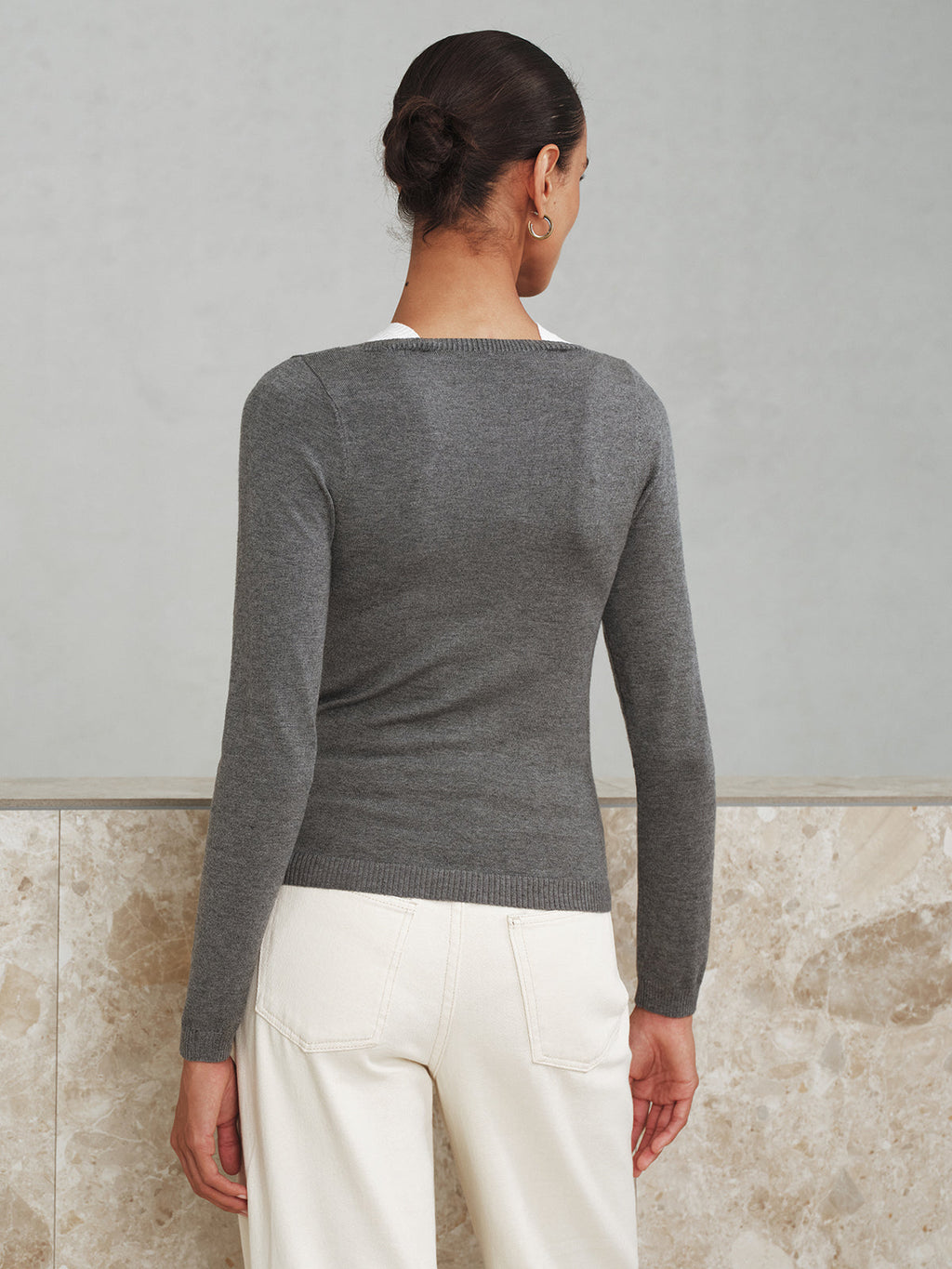 2 in 1 Wool-Blend Layered Cut-Out Knit Top