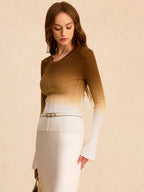 Ombre Slim Knit Top